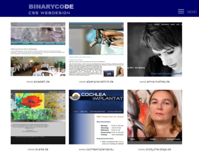 Webdesign Binarycode Bildergalerie-Seite