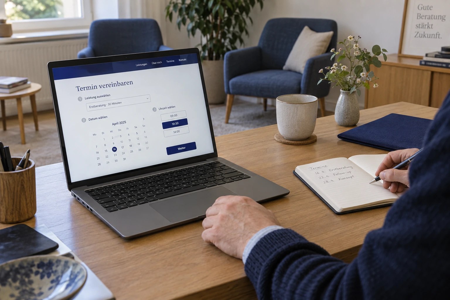 Online-Terminbuchung auf einer Website